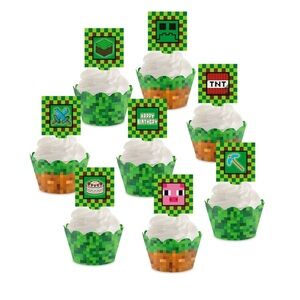 NEW| Minecraft Pixel Gaming Themed Birthday Party Decoration Lot